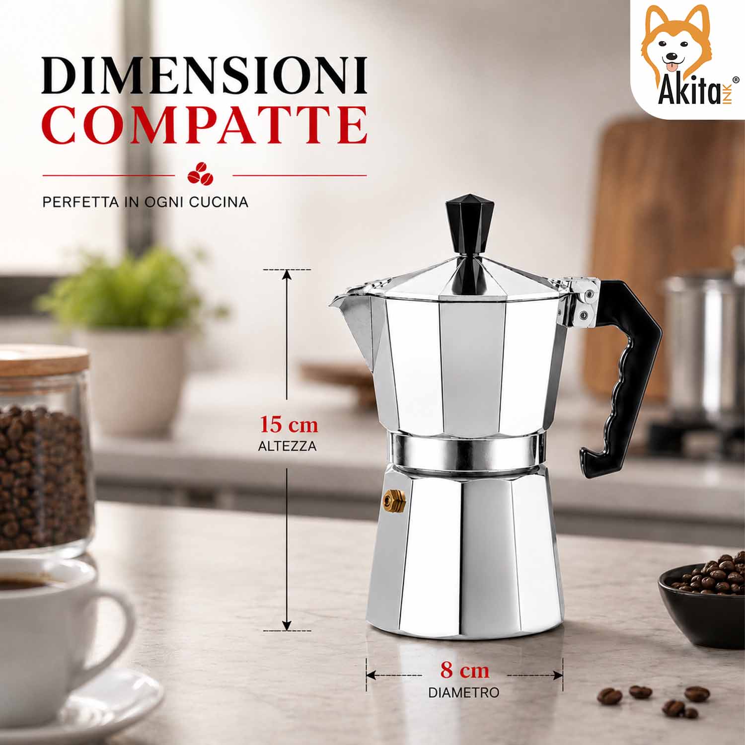 Caffettiera Moka 3 Tazze con Valvola di Sicurezza foto 4