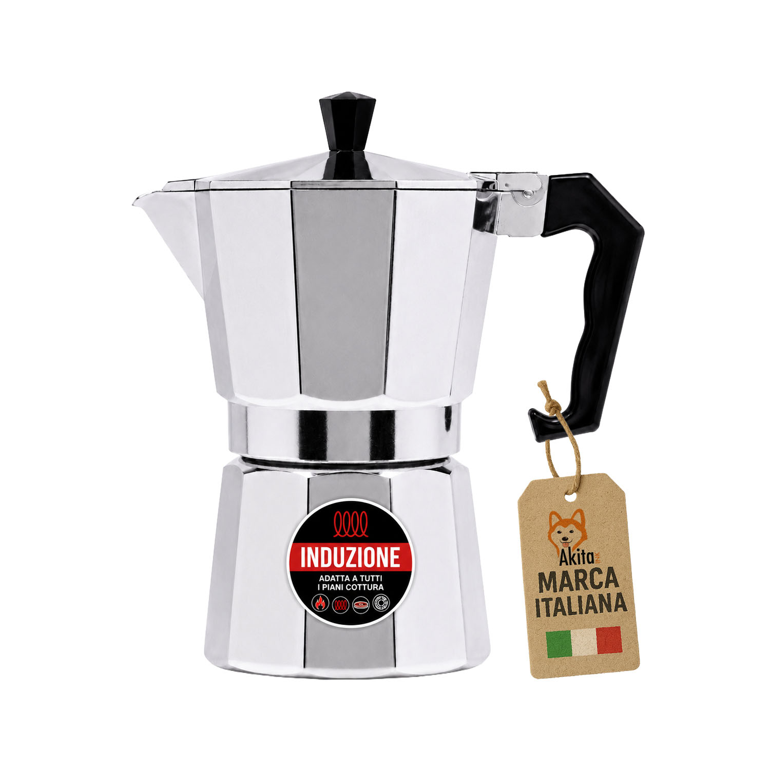 Caffettiera moka induzione 3 tazze polo.