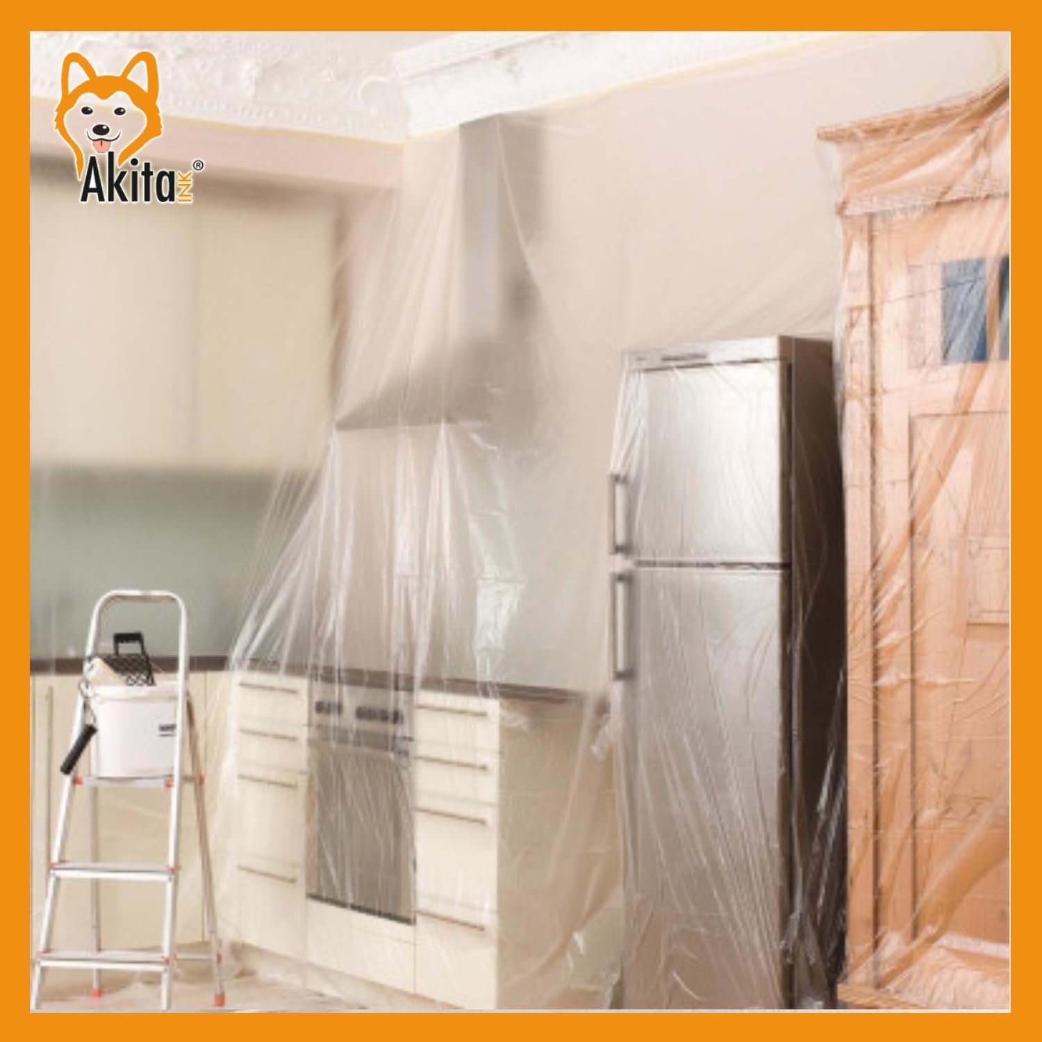 Telo Copritutto 5 PZ 4x5m AkitaInk Protettivo Multiuso foto 3