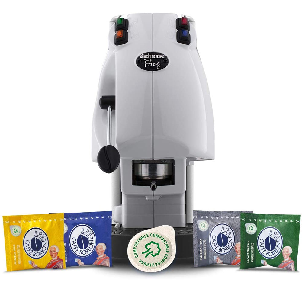Frog revolution macchina da caffe' a cialde bianco 650W con 60 cialde in omaggio foto 2