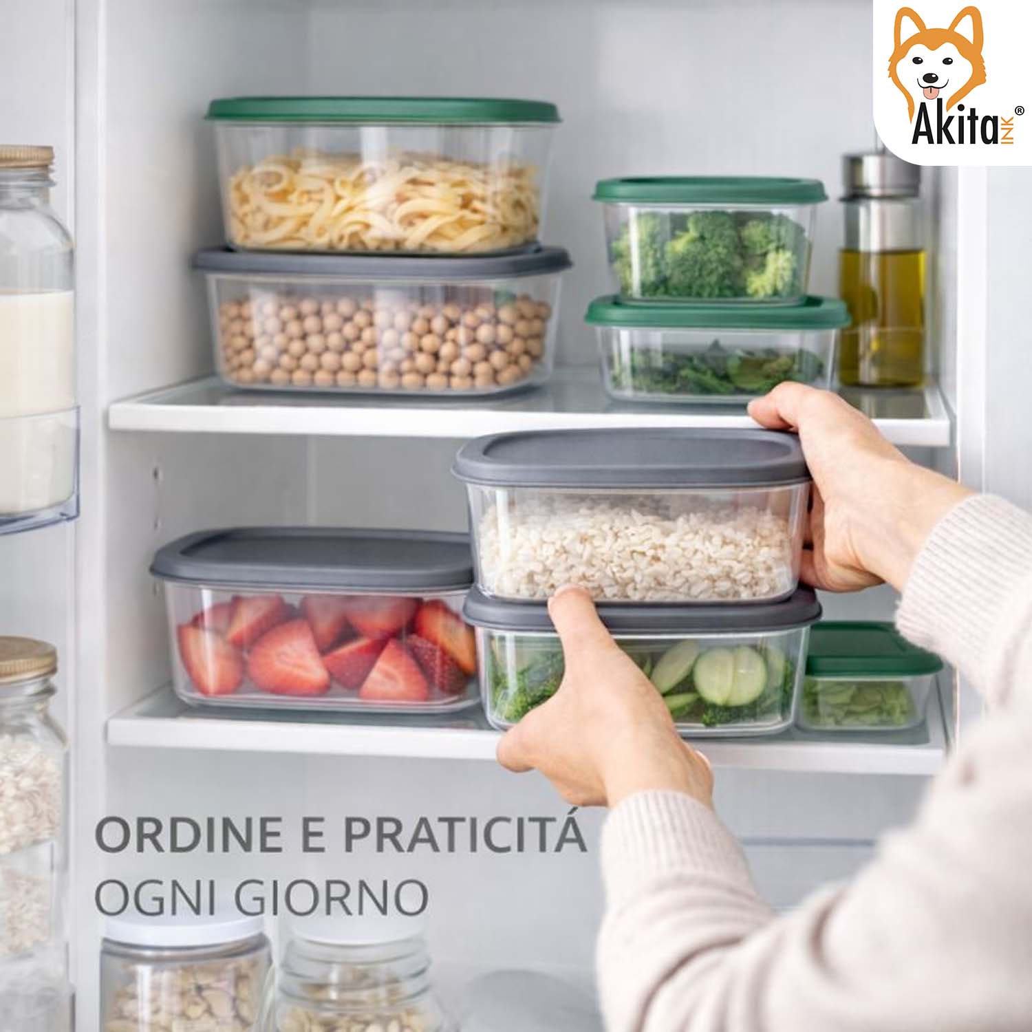 Set 10 Contenitori per Alimenti Rettangolari con Coperchio foto 3