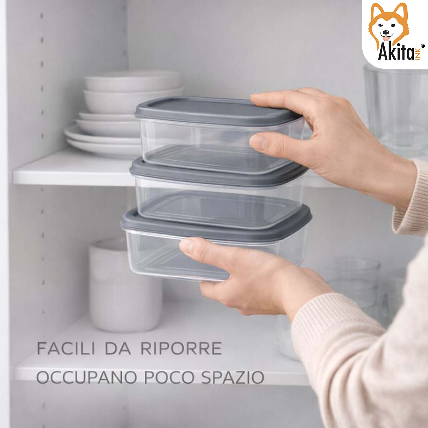 Set 10 Contenitori per Alimenti Rettangolari con Coperchio foto 6