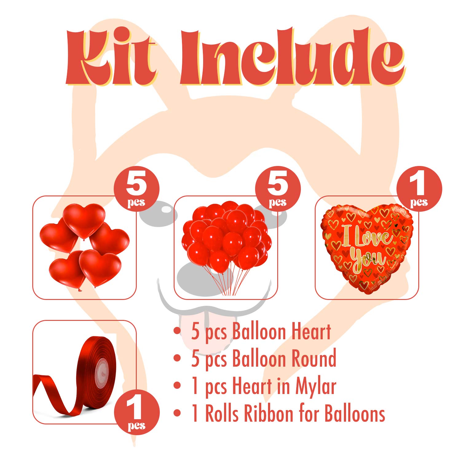 Palloncino a cuore Ti Amo argento in mylar 18'' foto 3