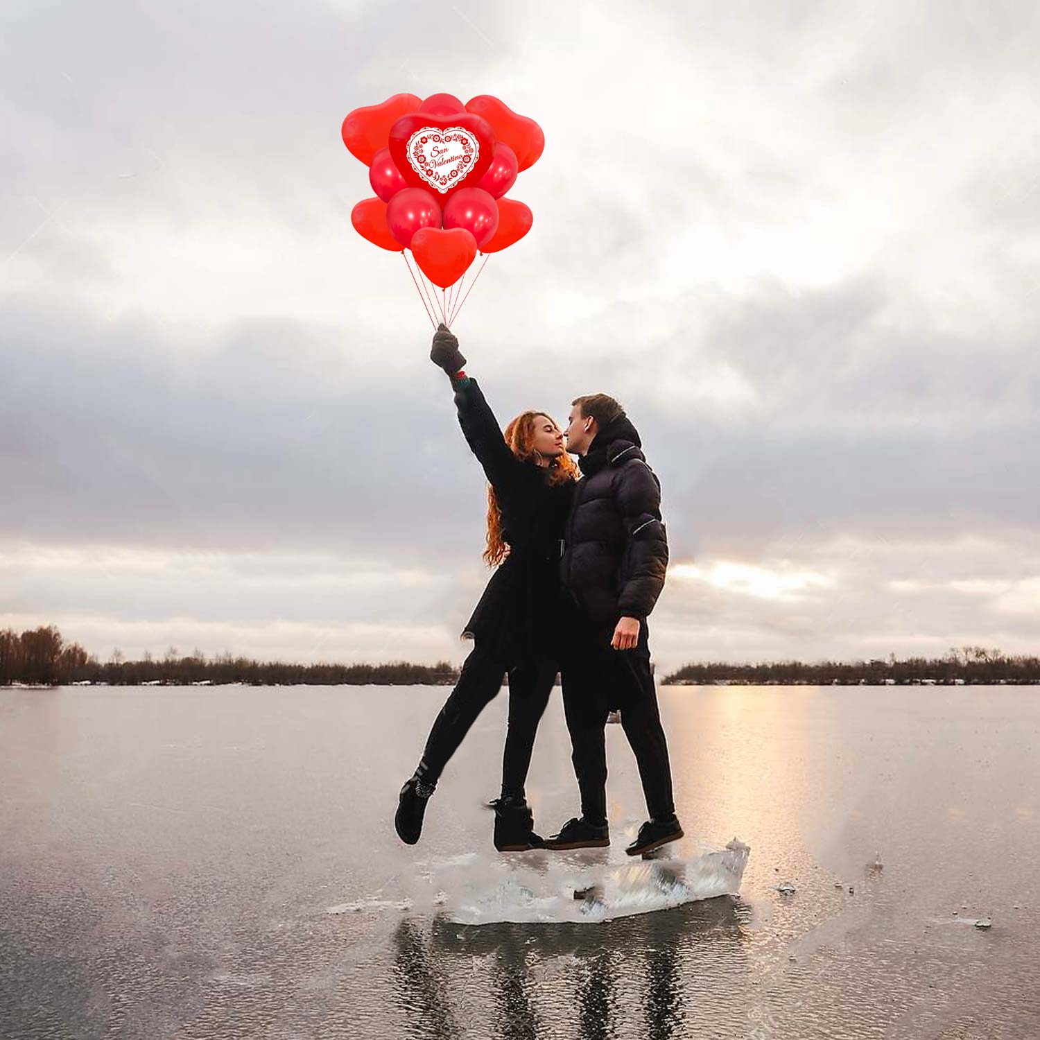 Palloncino a cuore Ti Amo argento in mylar 18'' foto 4