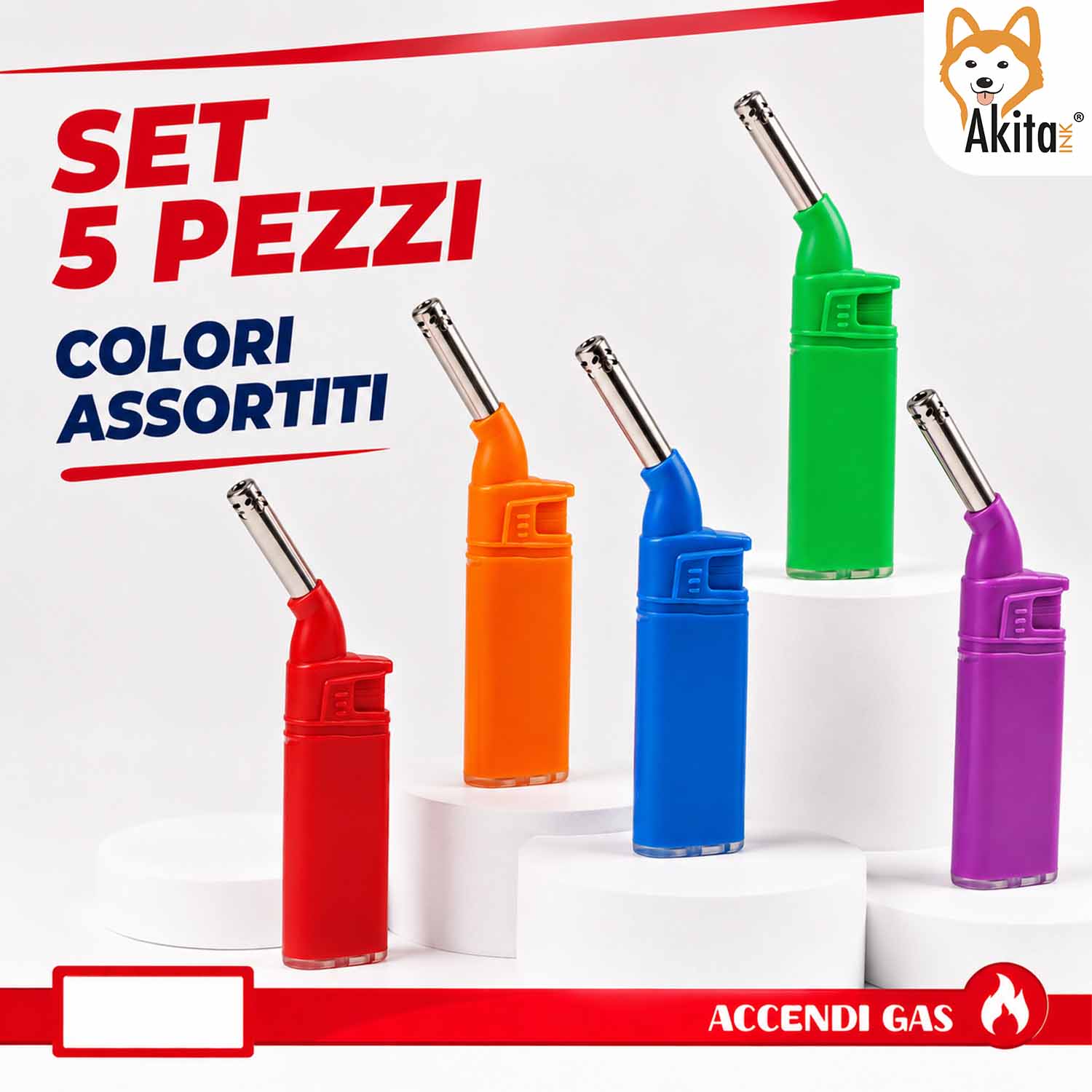 Set 5 Accendigas Ricaricabili Beccuccio Inclinato foto 3