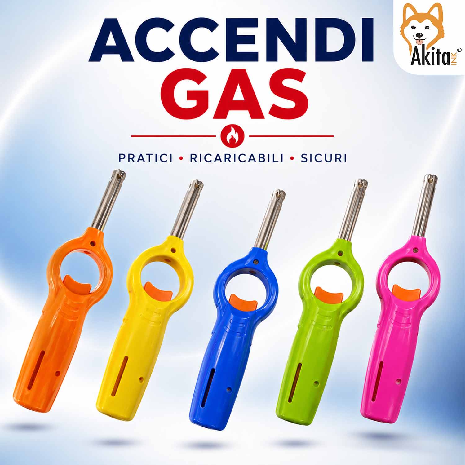 Set 5 Accendigas Ricaricabili Presa Ergonomica Rotonda foto 6