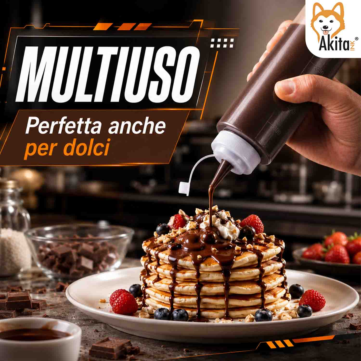 Set 4 Bottiglie Squeeze per Salse 500 ml Dosatrici foto 4