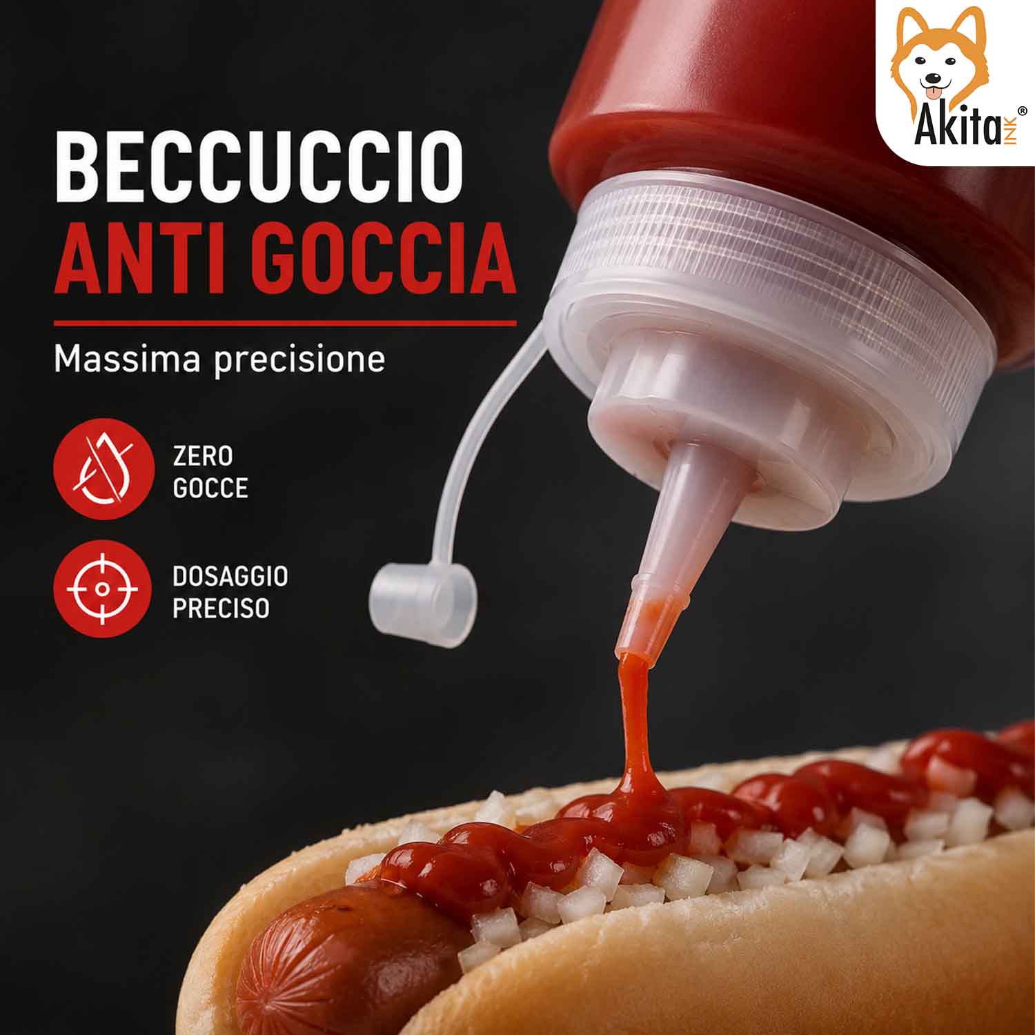 Set 4 Bottiglie Squeeze per Salse 800 ml Dosatrici foto 5