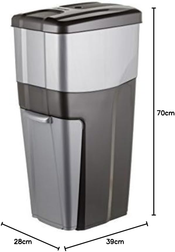 Bama Trypla pattumiera Tripla, Grigio, 70 X 39 X 28 cm foto 5