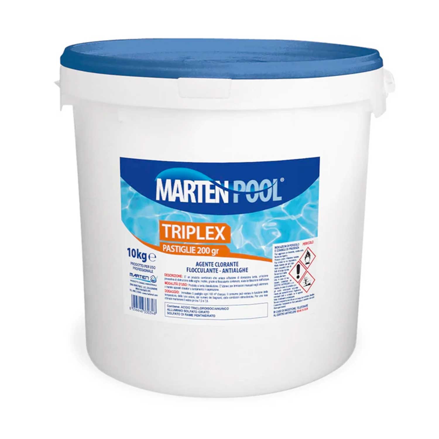 Marten triplex – cloro 3 in 1 per piscina 10kg.