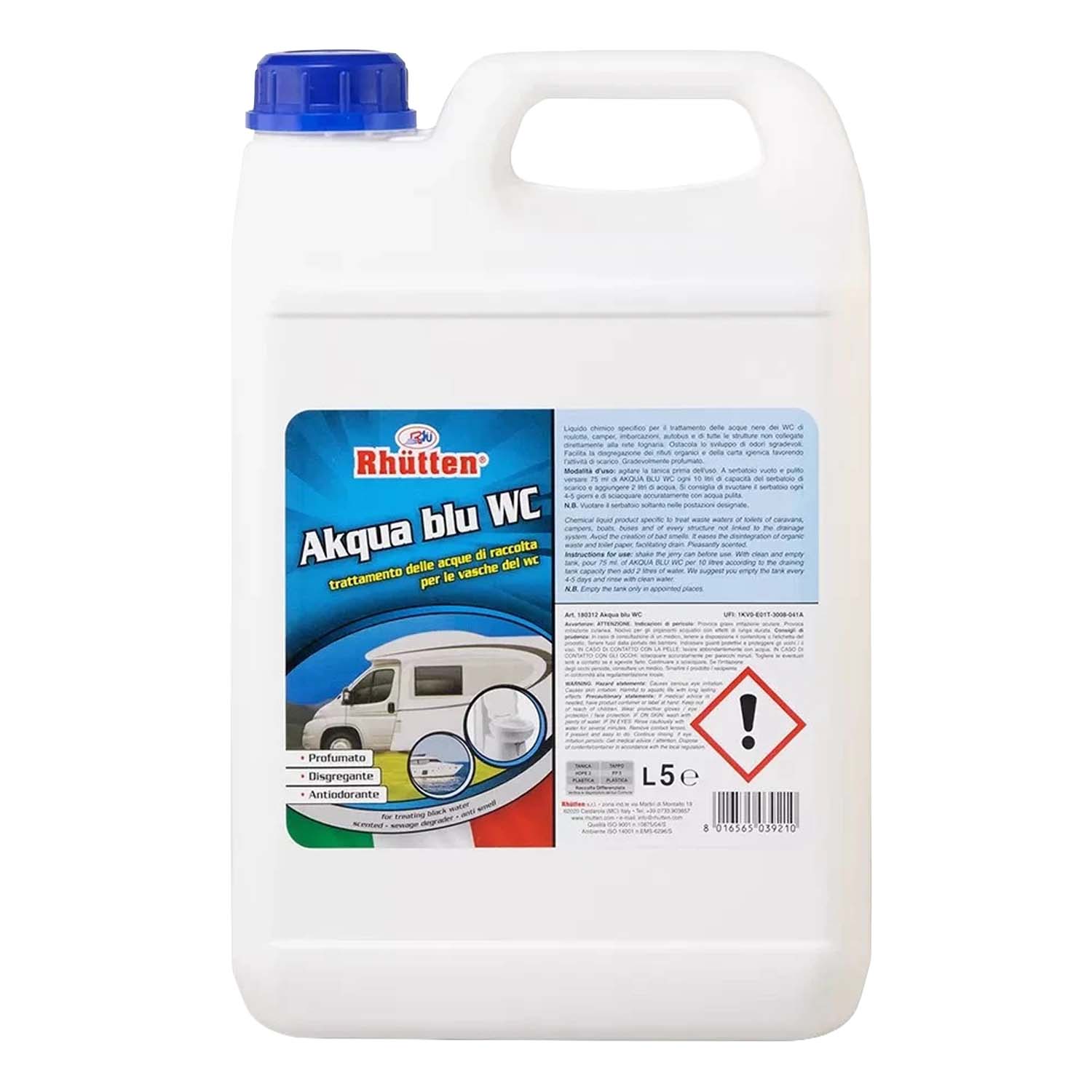 Disgregante wc camper akqua blu 5 l per acque nere.
