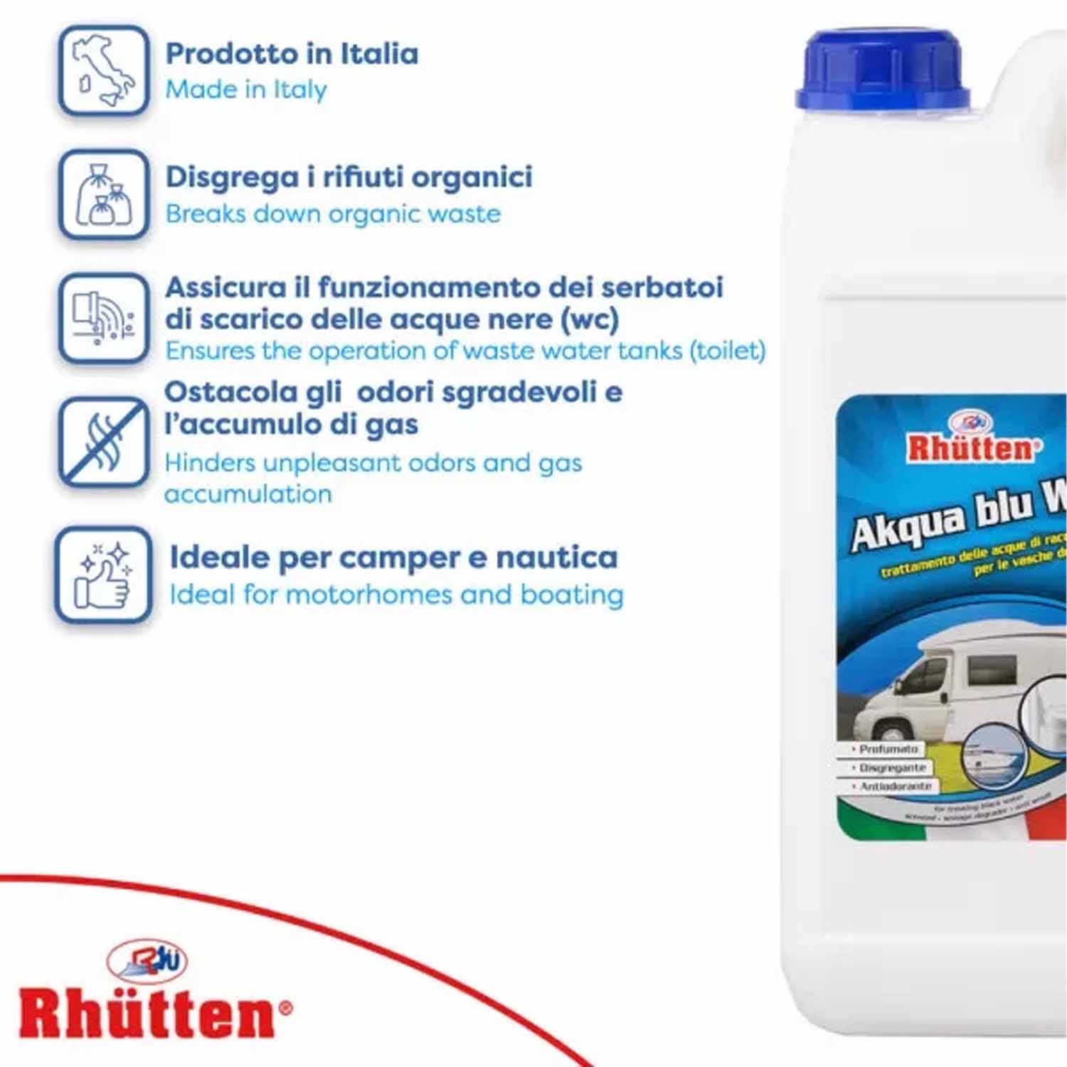 Disgregante WC Camper Akqua Blu 5 L per Acque Nere foto 3