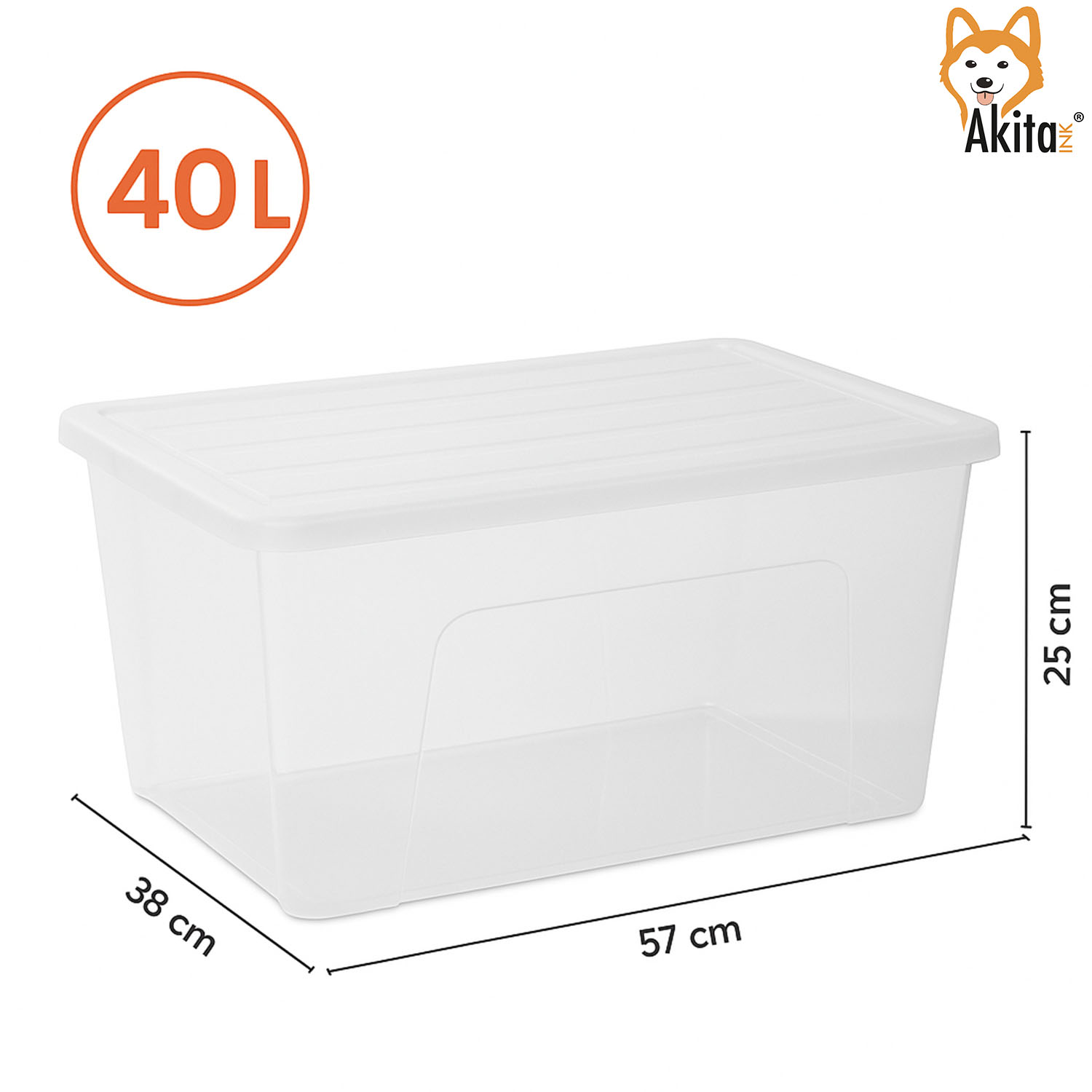 Akitaink 4 Contenitori Plastica 40L Doppia Apertura foto 3