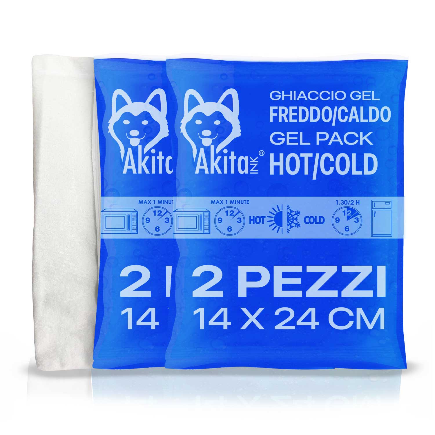 Kit Ghiaccio Gel Riutilizzabile Caldo-Freddo con Sacca, Made in Italy 2 GRANDI foto 2