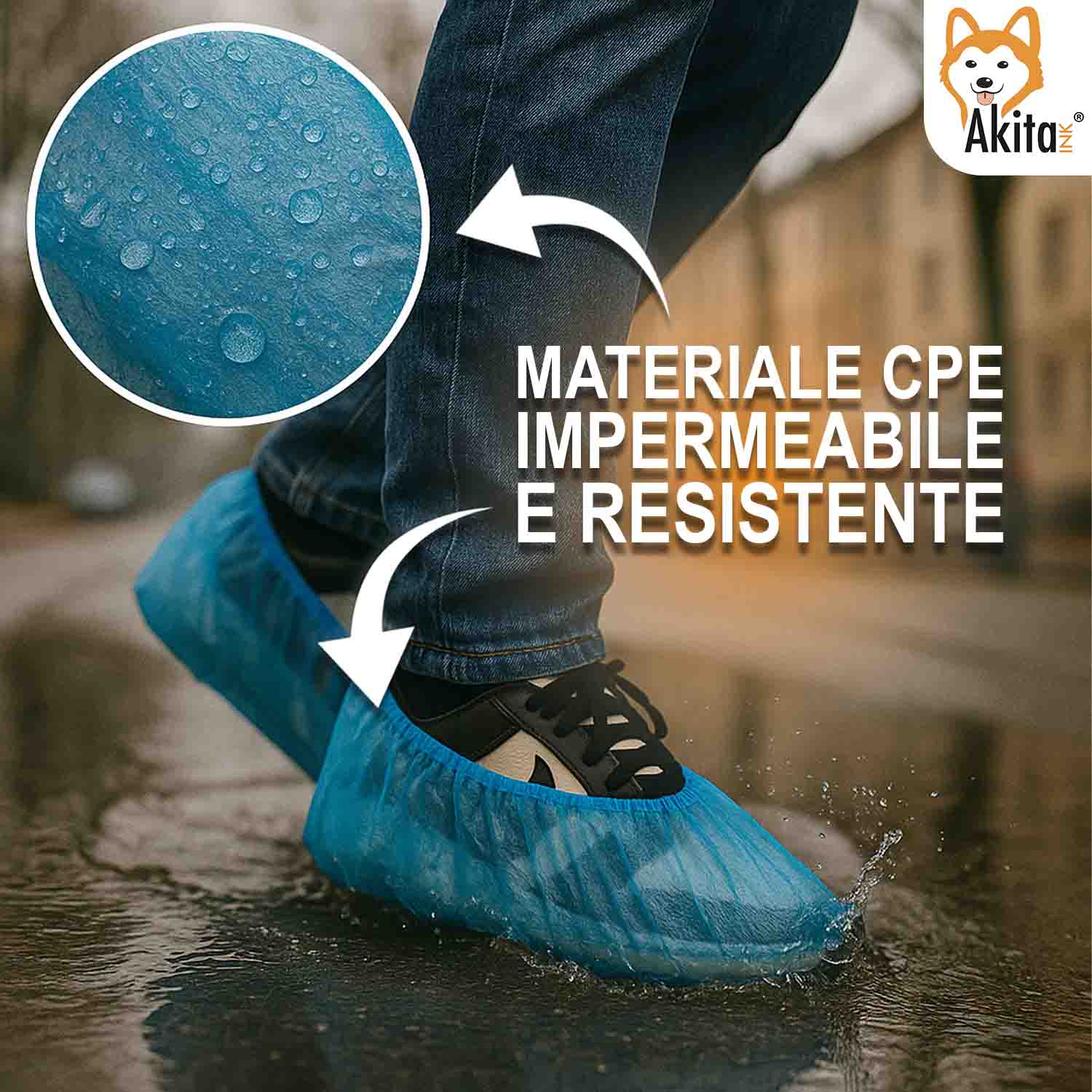 Copriscarpe Monouso 100pz CPE Antiscivolo Resistenti foto 3
