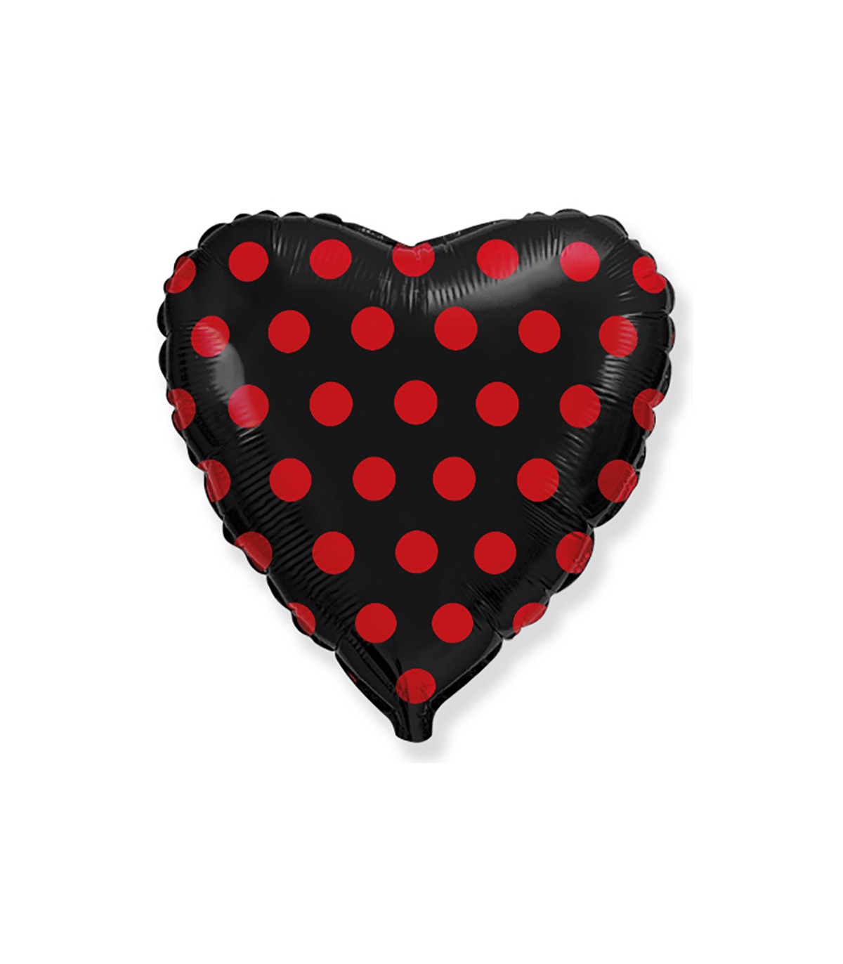 Palloncino Cuore Nero con Pois Rossi 18 foto 2