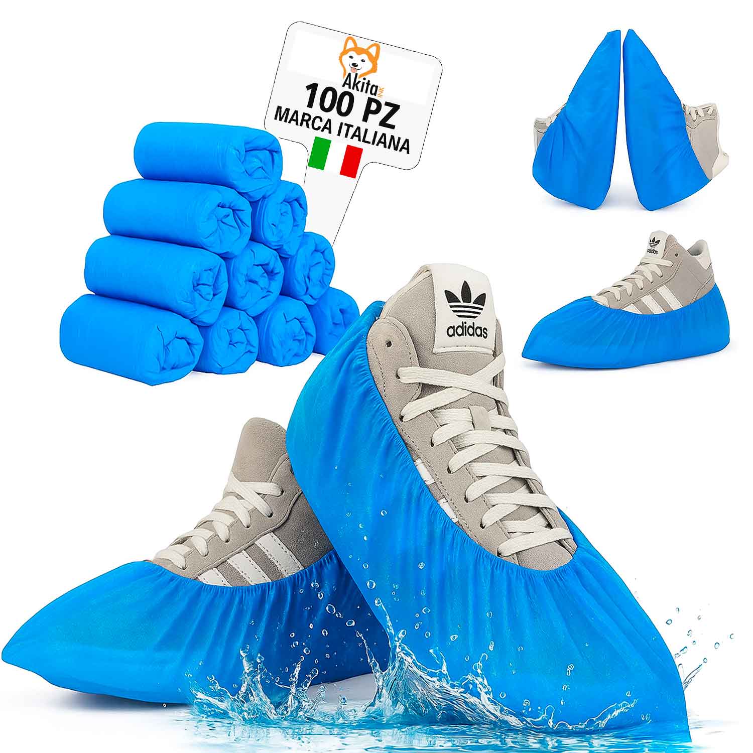 Copriscarpe monouso 100pz resistenti, Calzari Usa e Getta in CPE foto 2