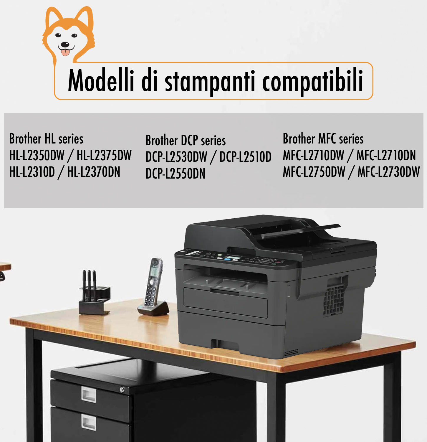 Toner per Brother MFC L2710DW/ L2710DN /DCP 2510D Compatibile TN2420 3k Nero