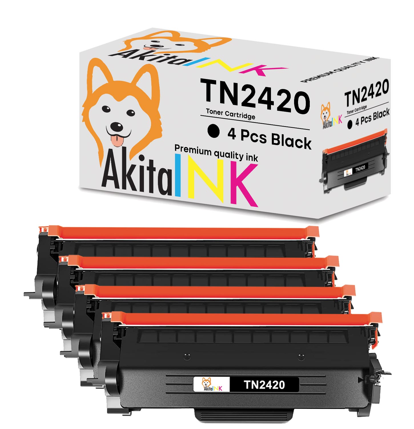 4 pz cartuccia toner compatibile con brother tn2420 qualita' premium 3000 stampe.