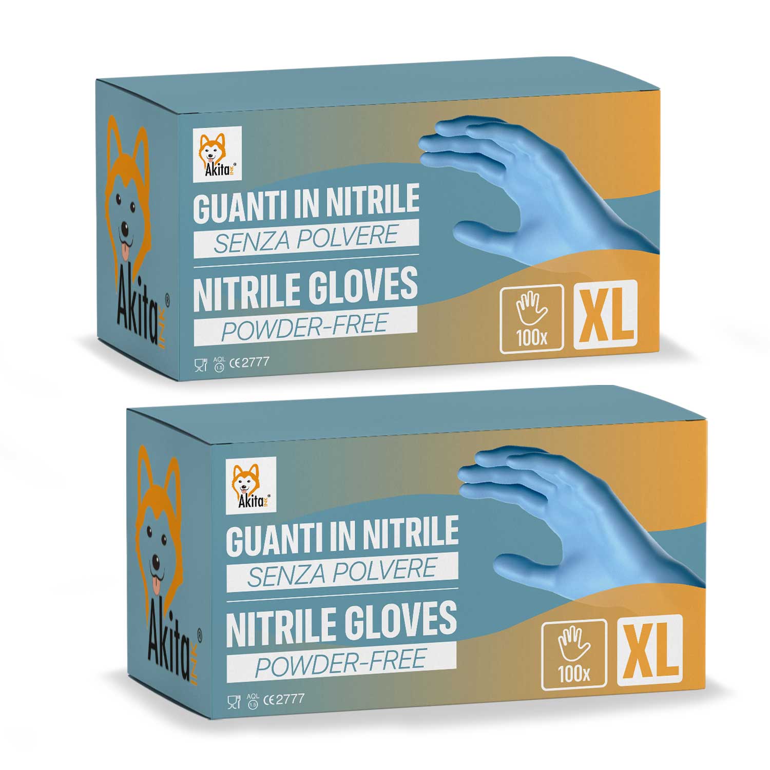 Guanti in Nitrile Senza Polvere per Ambiti Medici e Alimentari 200 BLU Tg, XL foto 2