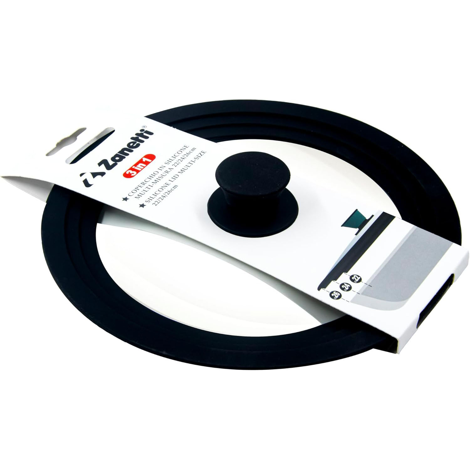 Coperchio Universale Vetro Silicone 28 30 32 cm foto 3