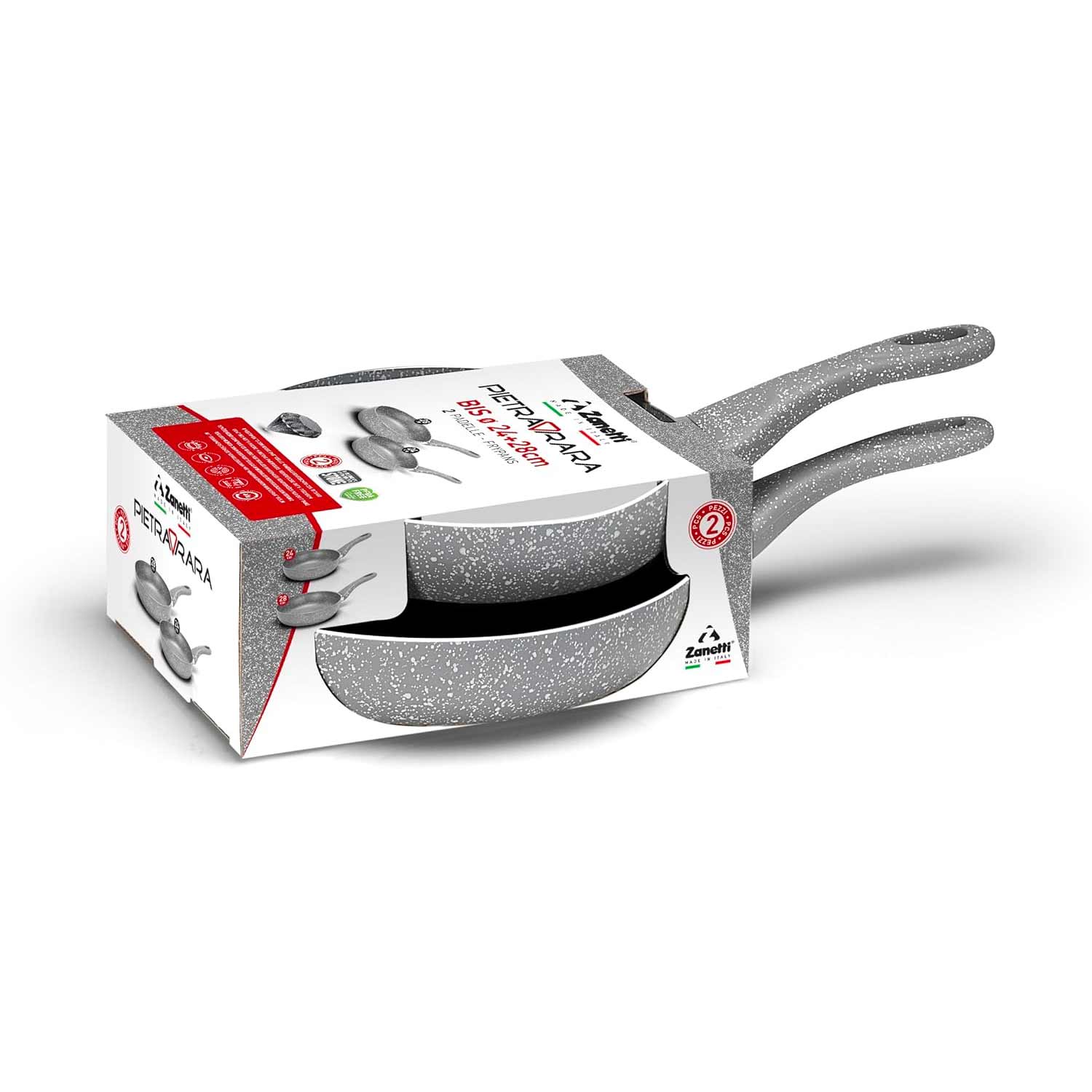 Set 2 padelle pietra rara 24 e 28 cm made in italy.