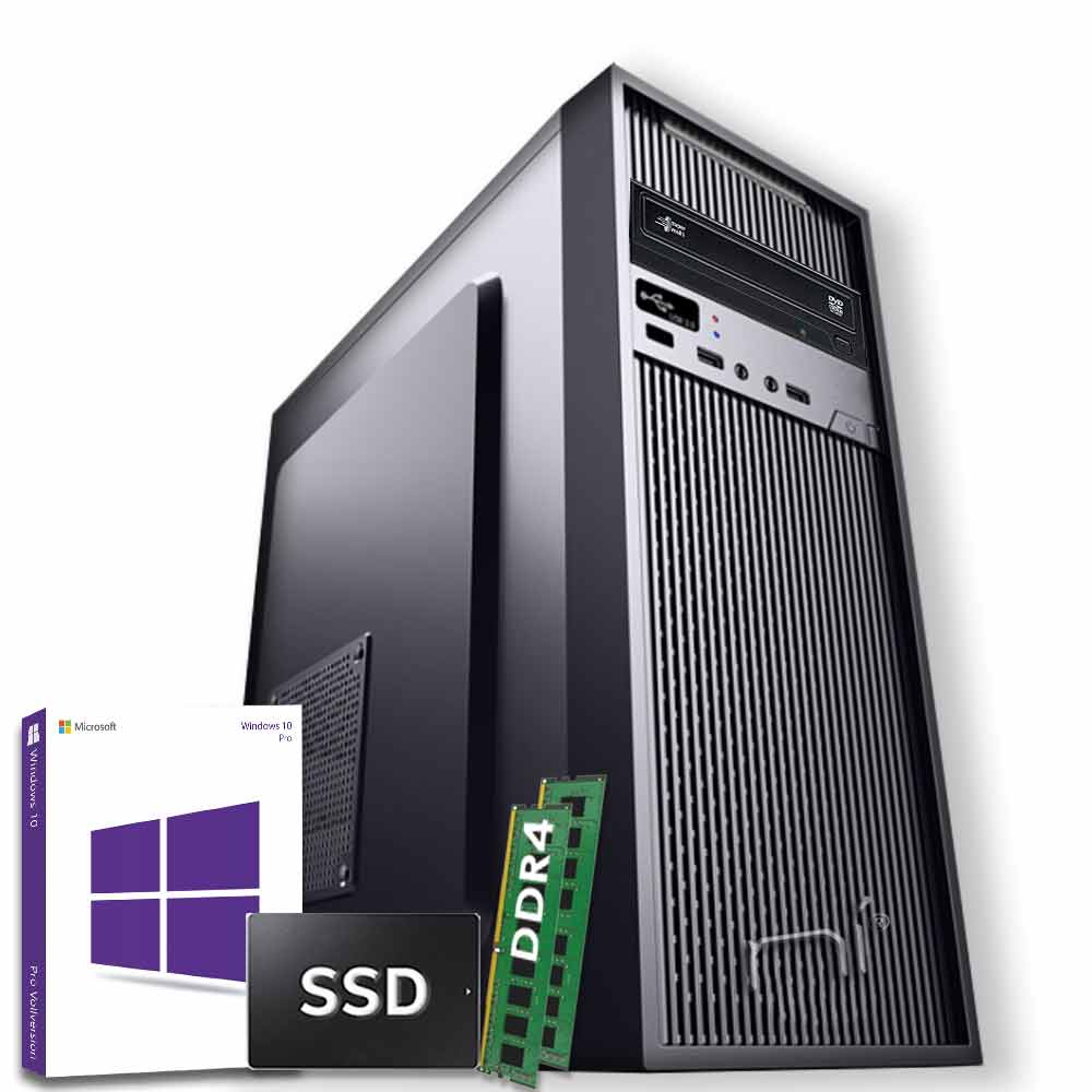 Pc Desktop Intel quad core 16gb ram DDR4 ssd 480 gb Windows 10 con licenza WiFi foto 2