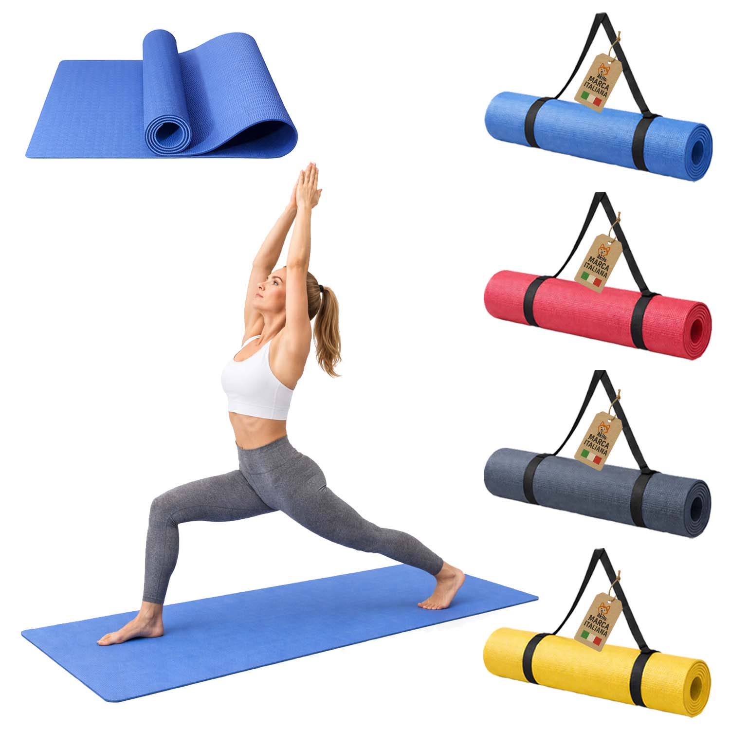 Tappetino Yoga Antiscivolo 175x60 cm Alta Densita'