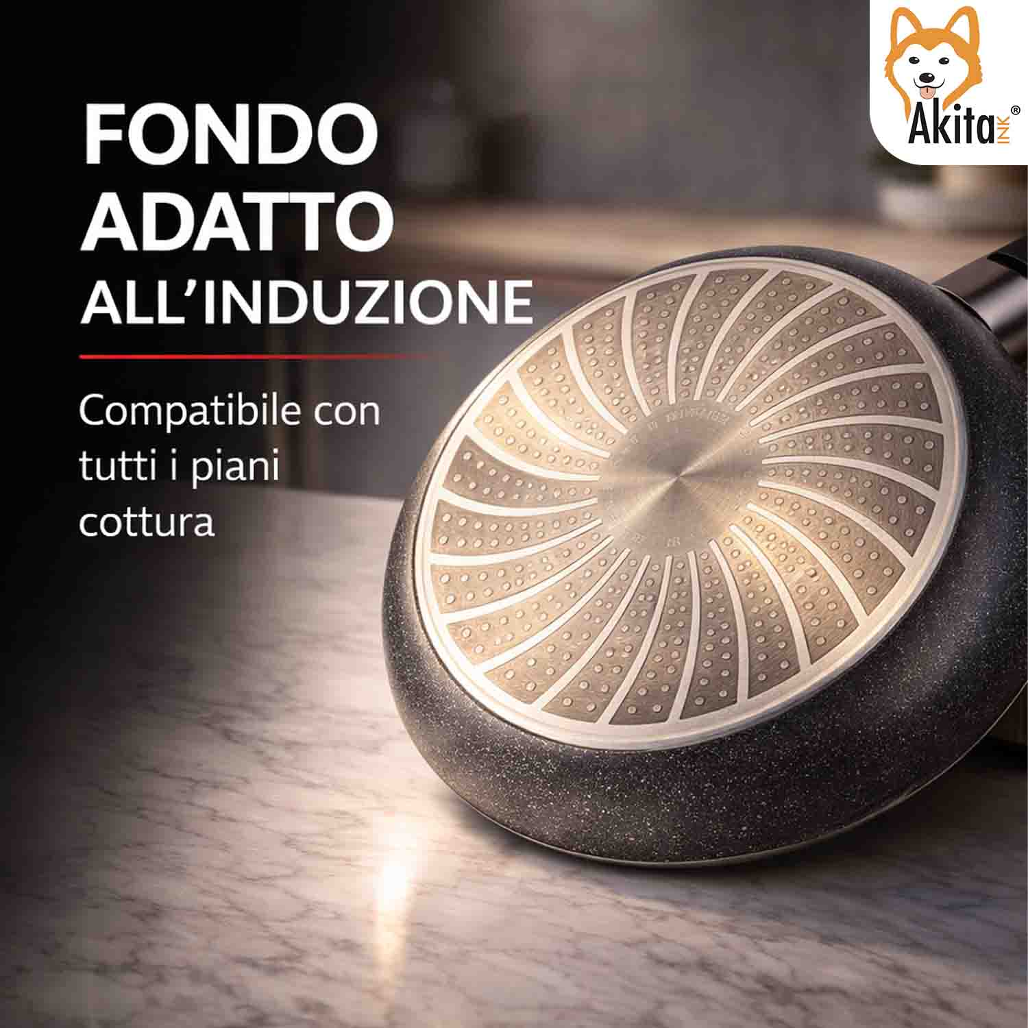 Padella Cuore di Pietra 30 cm Induzione Manico Pieghevole foto 5