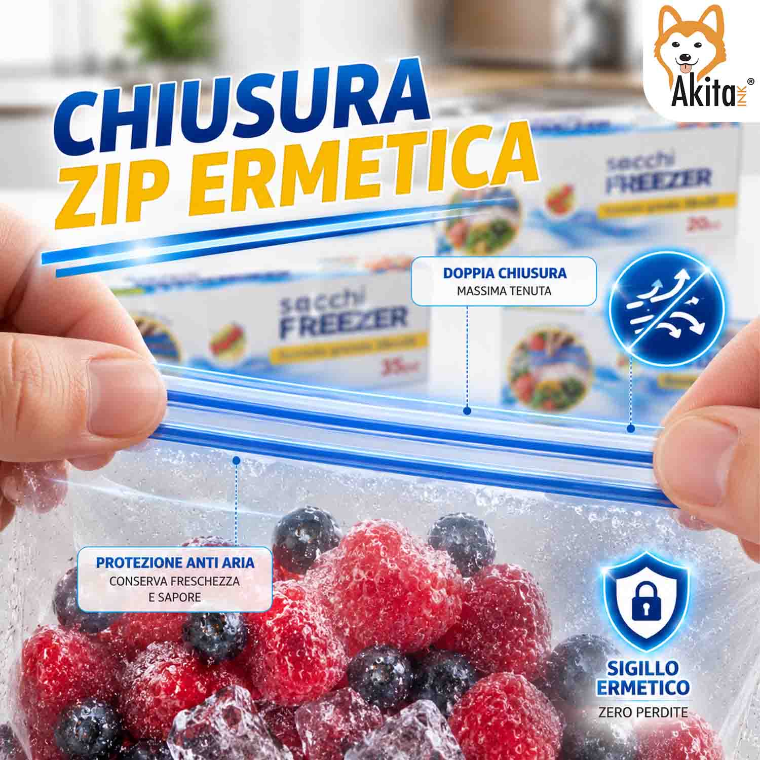 Sacchetti Freezer Zip 60 Pz Misure Assortite foto 3