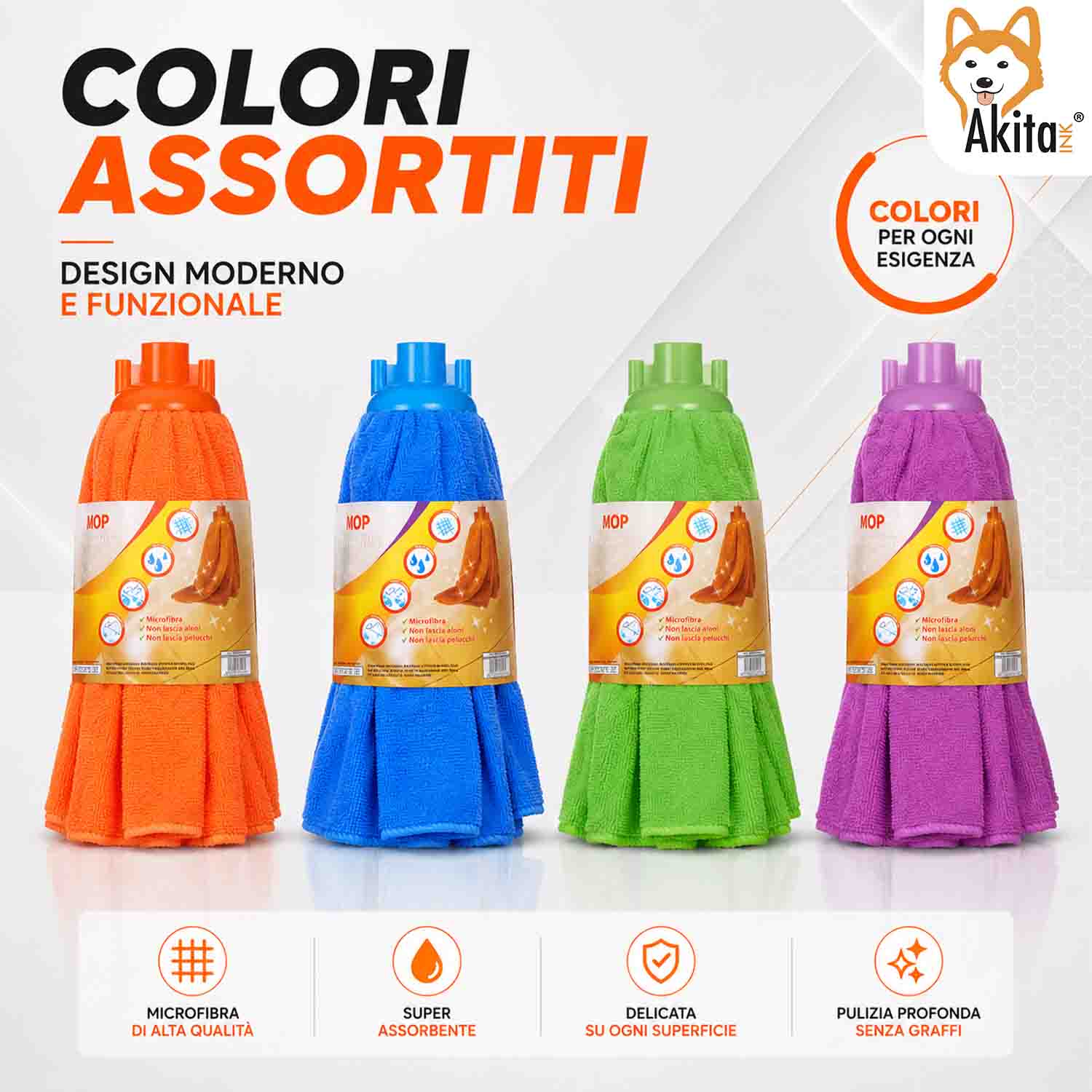 Set 3 Mop Gonnellina 150 g Colori Assortiti foto 4