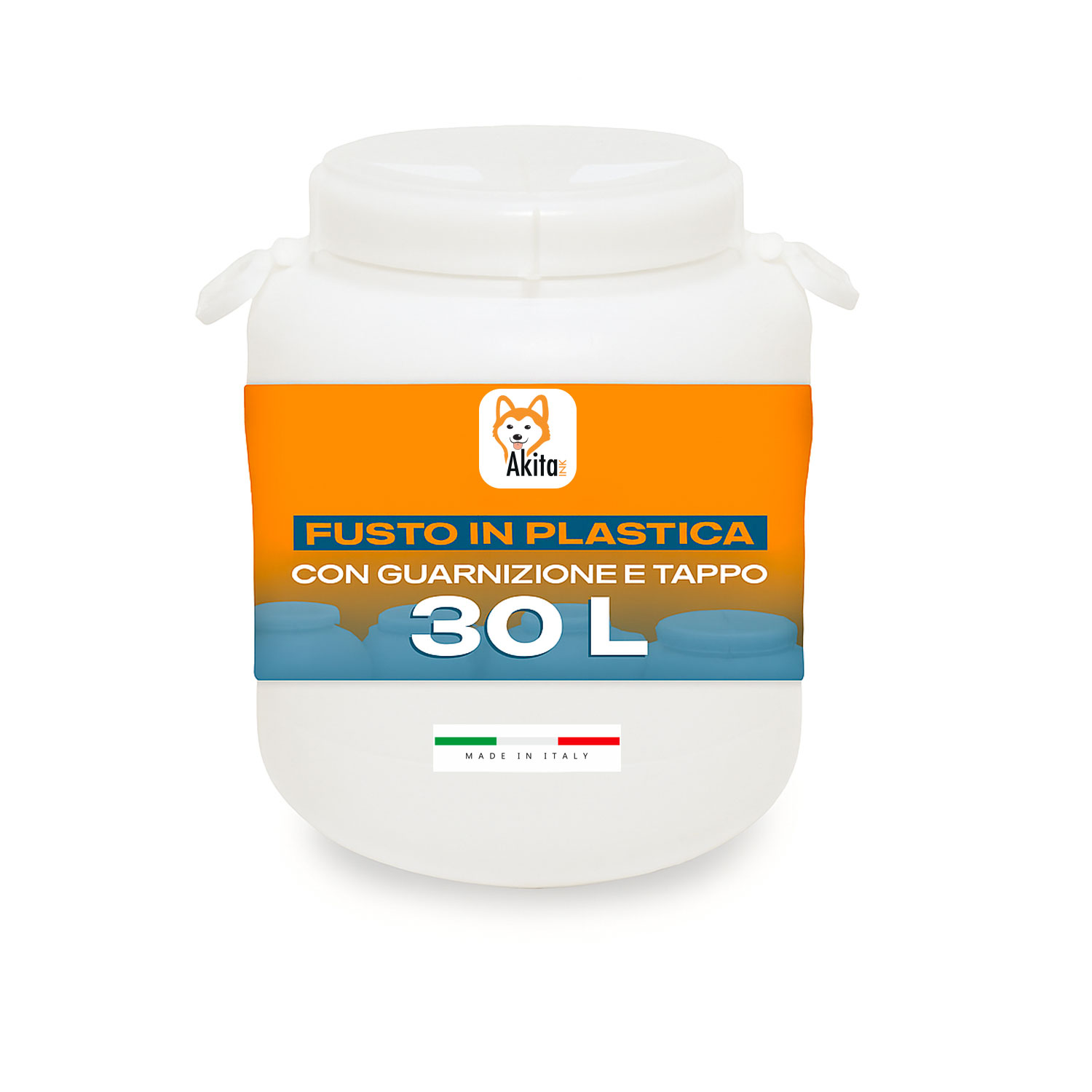 Fusto Plastica 30L Bocca Larga con Tappo e Guarnizione foto 2