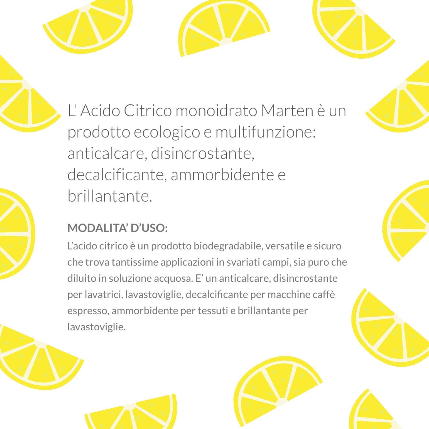 Marten Acido Citrico 1kg 4pz Promo Pack Multiuso foto 6