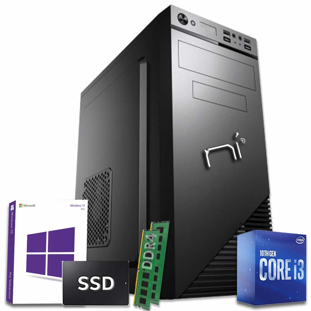 Pc Fisso Intel i3-10100 16gb ram ddr4 ssd 480gb Windows 10 licenziato WiFi HDMI foto 2