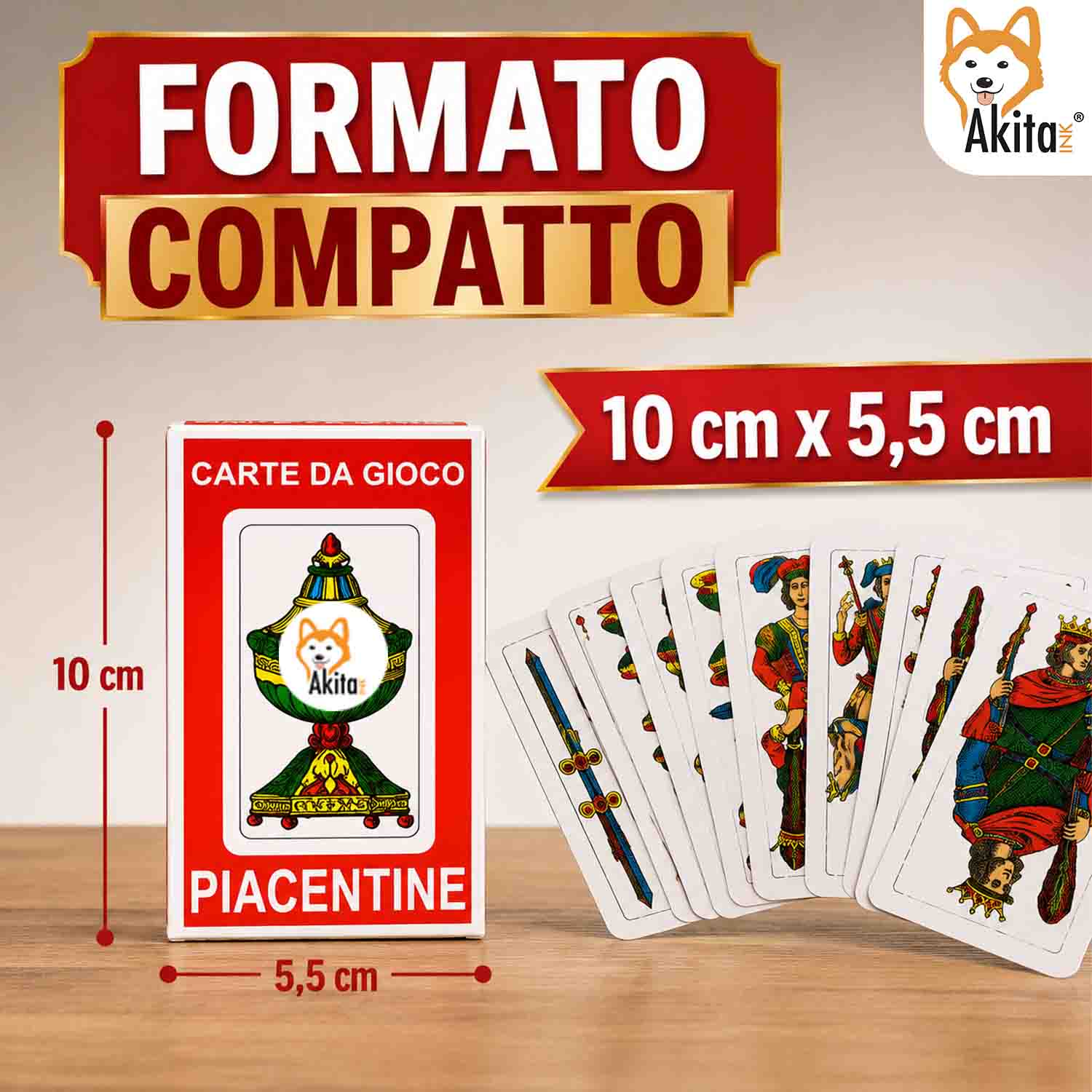 Akitaink 12 Mazzi Carte Piacentine Plastificate da Gioco foto 4