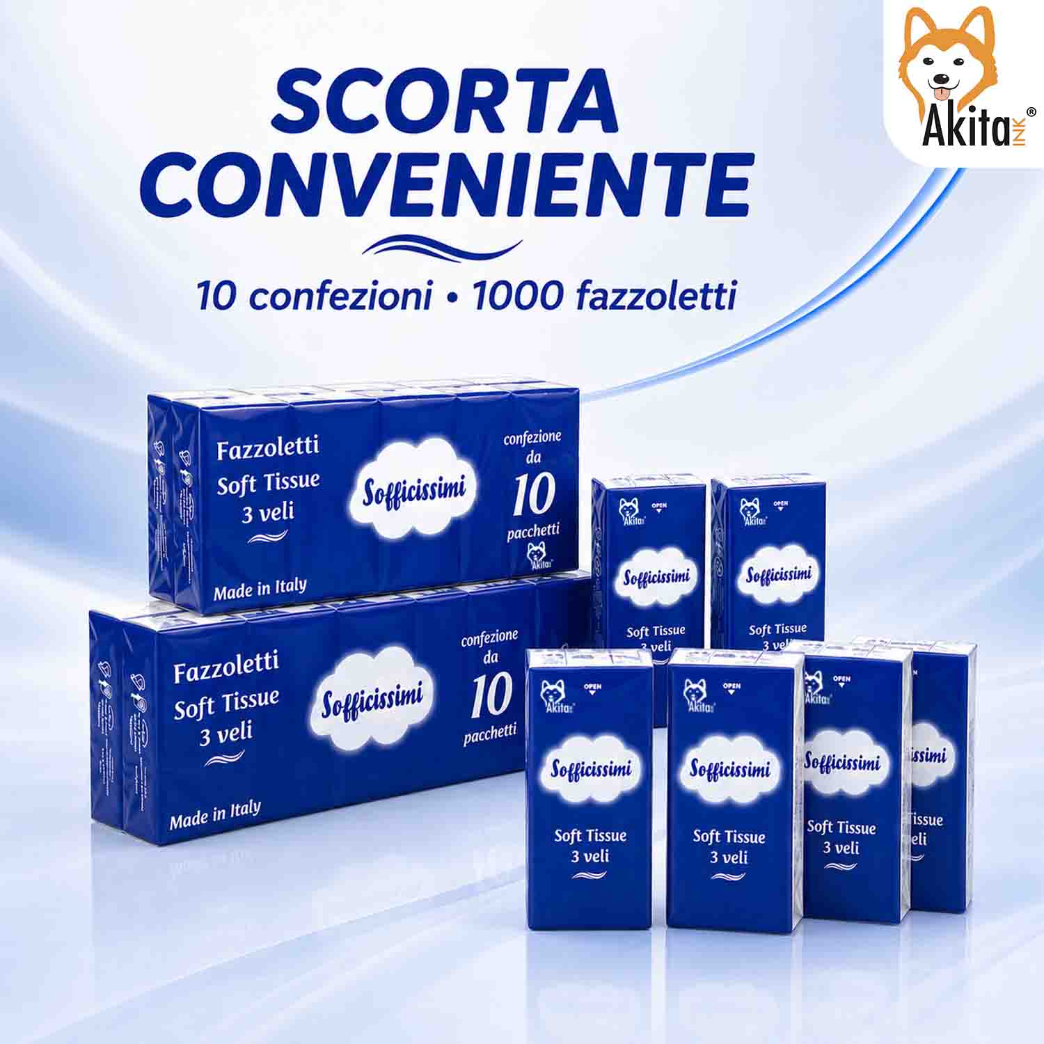 1000 Fazzoletti Soft Tissue 3 Veli Made in Italy foto 6