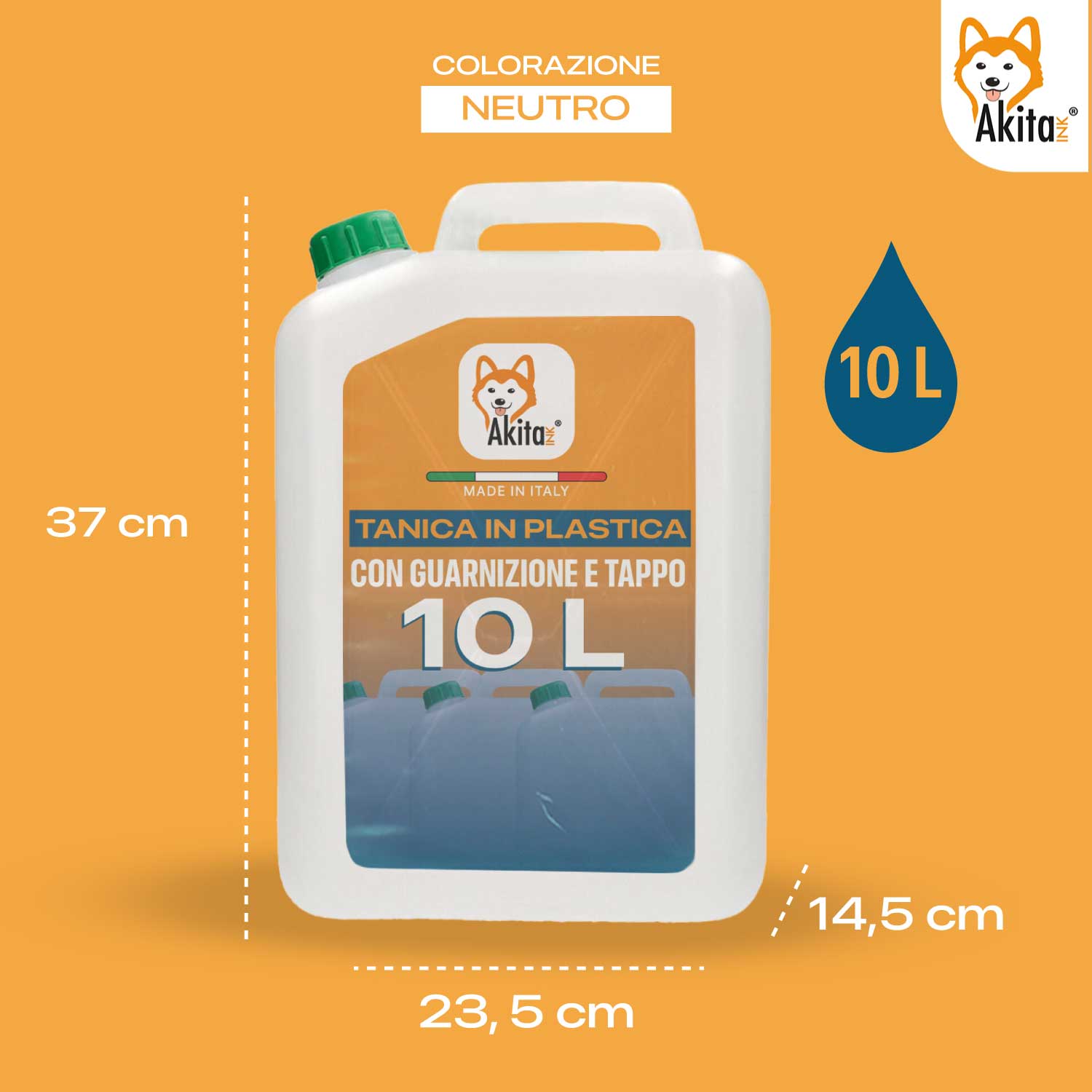 Tanica Plastica 10L Riciclata con Tappo Ermetico foto 3