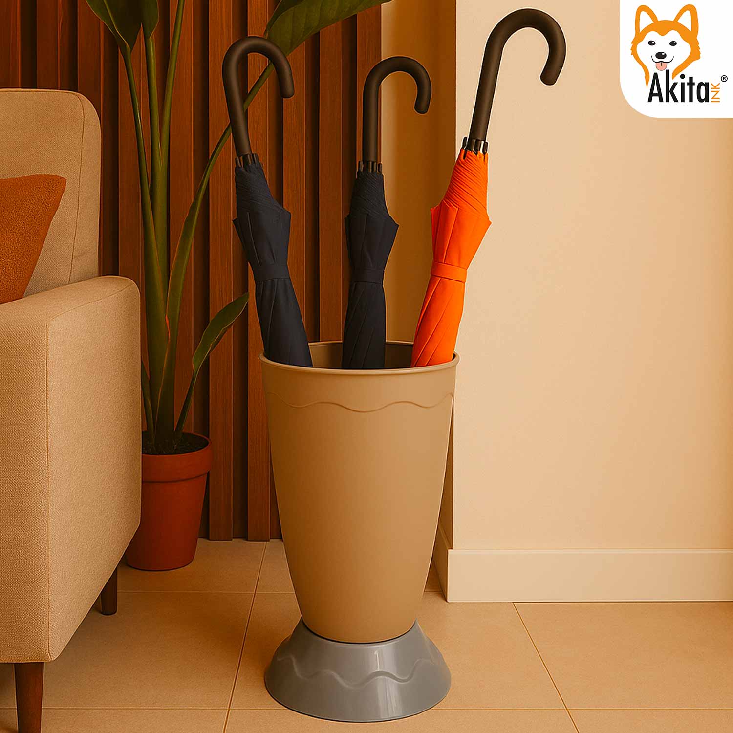 Portaombrelli Vulcano Design Moderno 50cm Grigio scuro foto 6