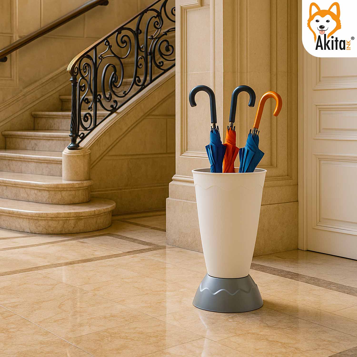 Portaombrelli Vulcano Design Moderno 50cm Marrone foto 6