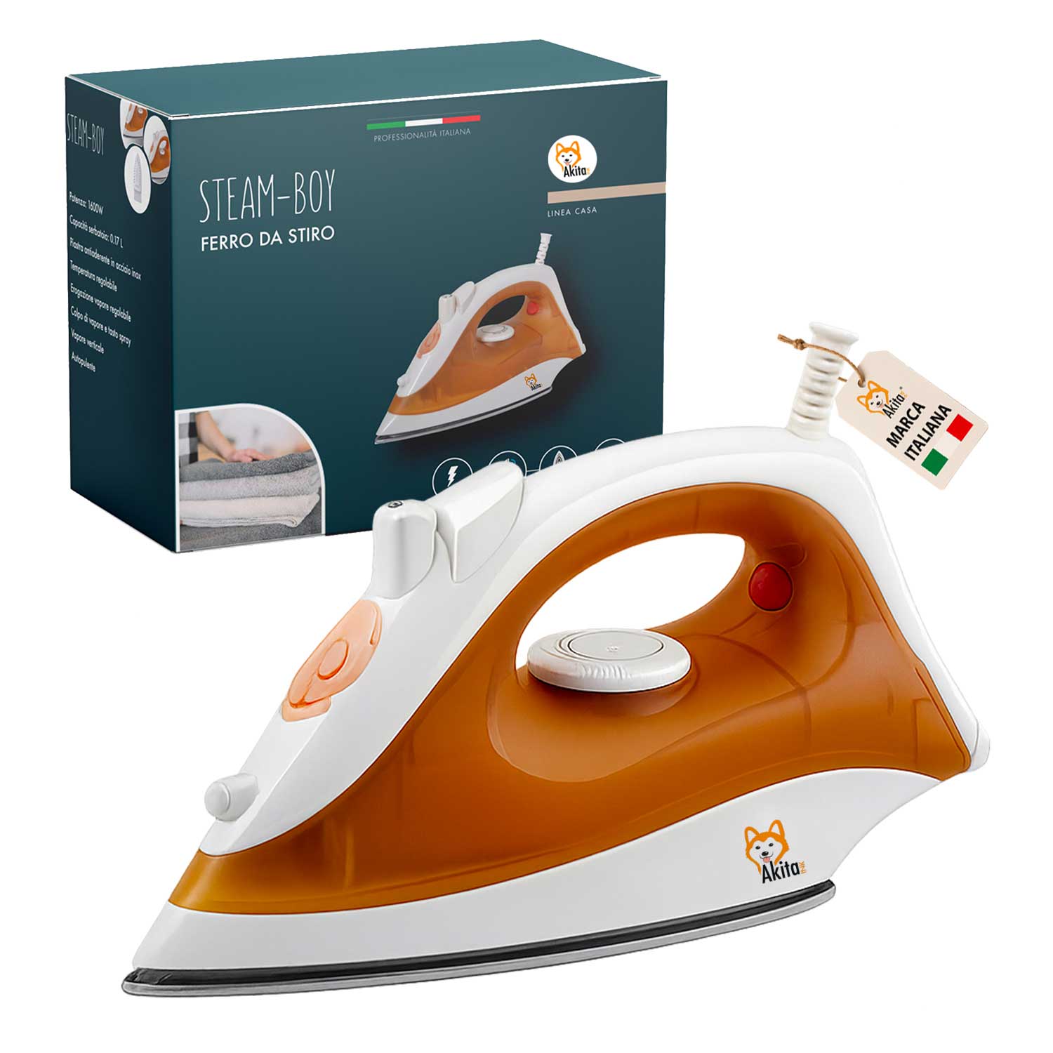 Ferro da Stiro Akitaink 1600W Inox con Vapore foto 2