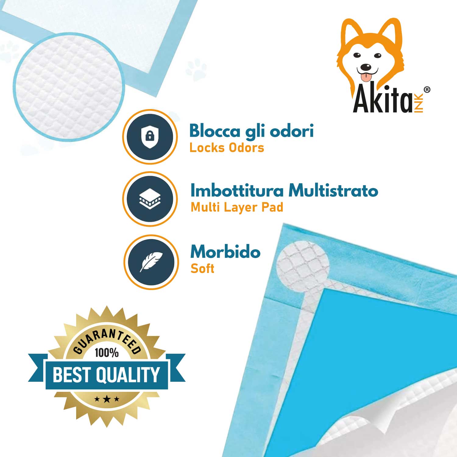Akitaink 72 Traverse per Animali Super Assorbenti - Tappetini Igienici 60X90 cm foto 5
