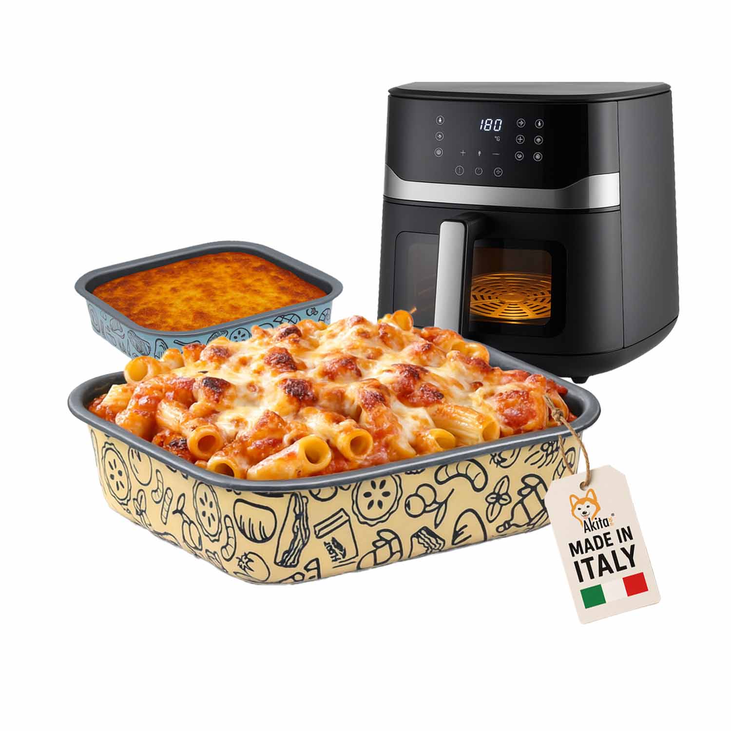 Teglia Quadrata 20,7x20,7 Antiaderente per Friggitrice ad Aria foto 2