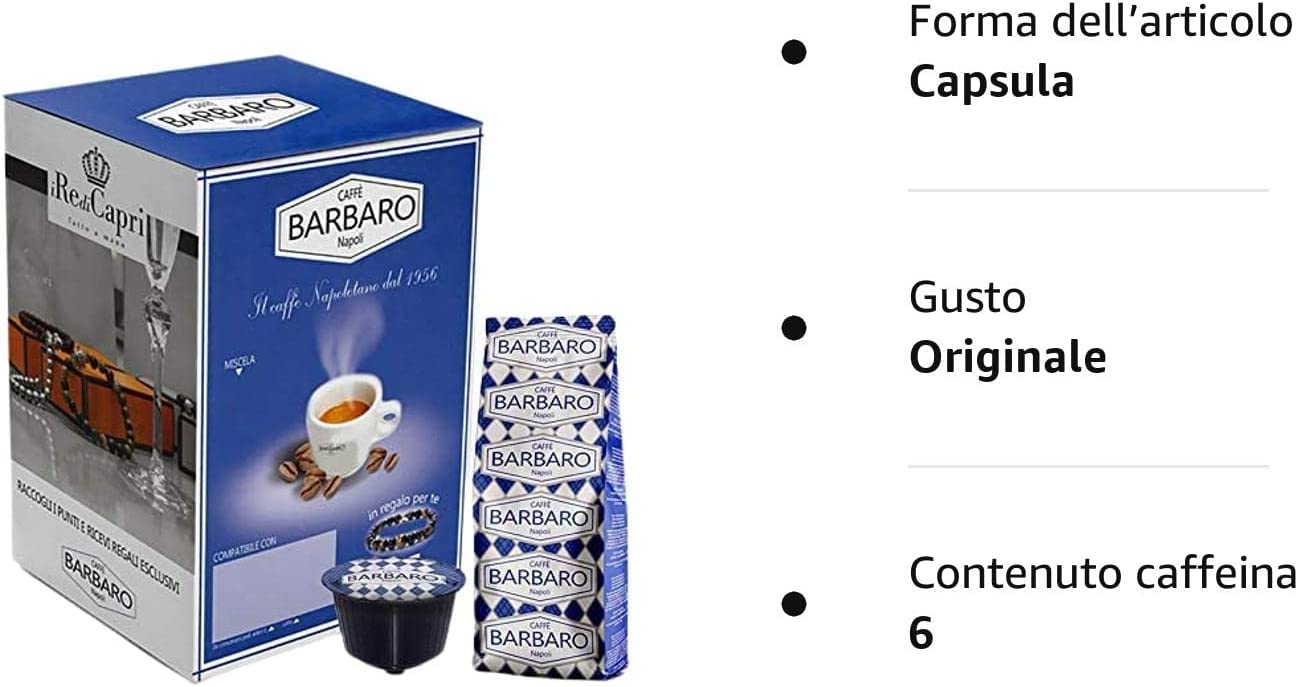 Caffe' Barbaro Napoli 400 CAPSULE Dolce Gusto Cremoso Miscela Blu foto 4