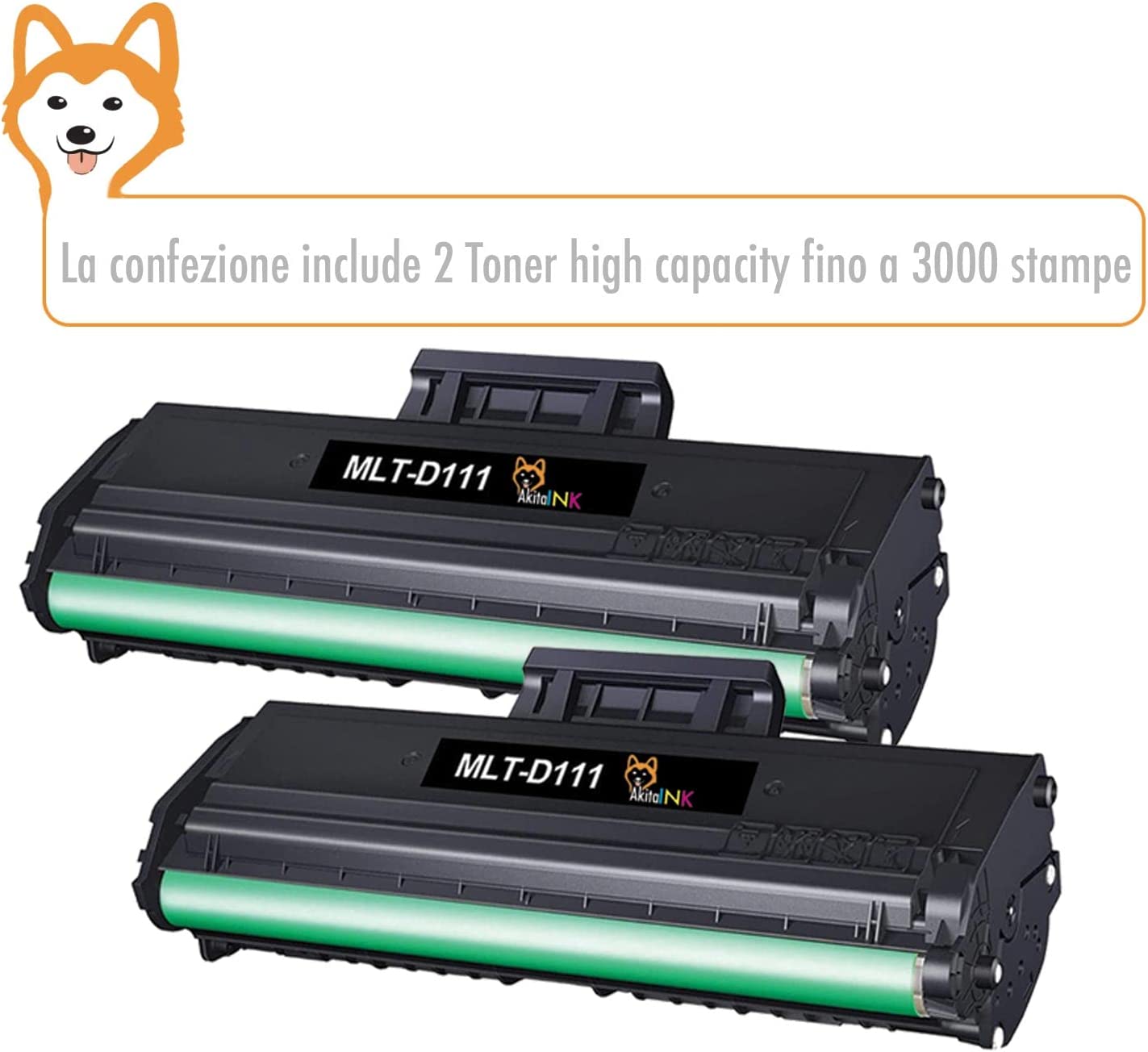 2 Toner compatibile per Samsung D111L e D111S premium 3000 stampe qualita' super foto 3