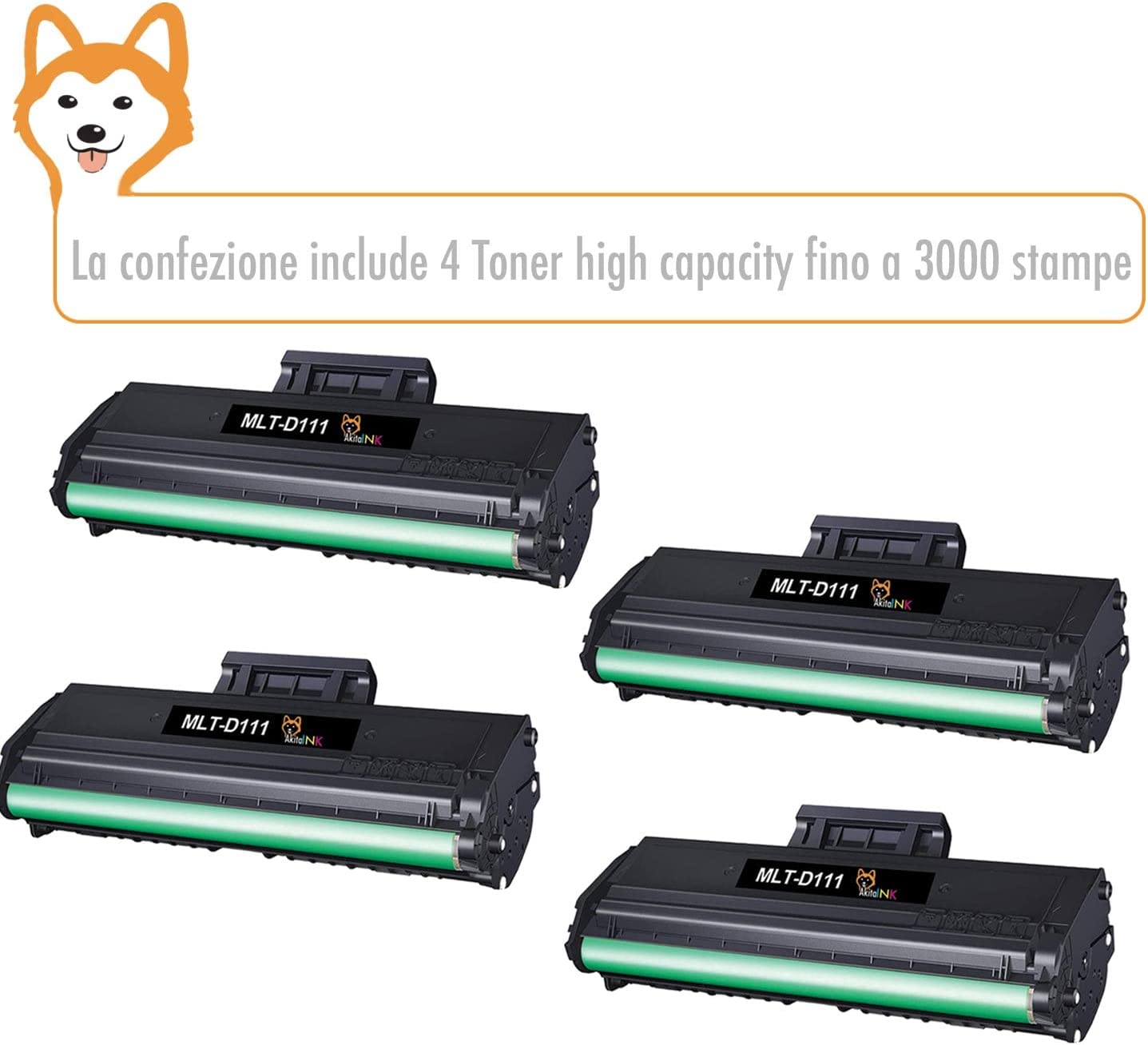4 Toner compatibile per Samsung D111L e D111S premium 3000 stampe qualita' super foto 3