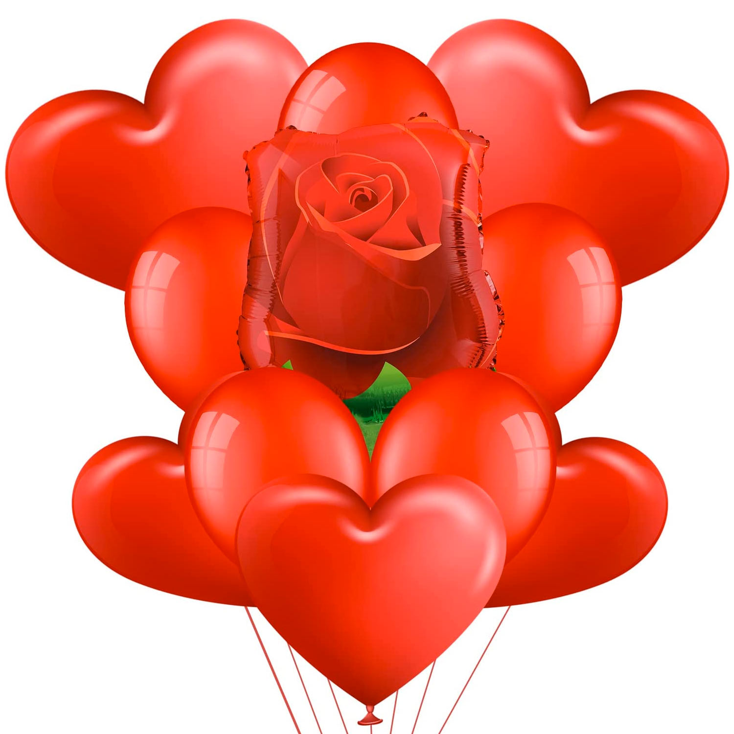 Kit bouquet di palloncini con rosa rossa xxl decorazione romantica.