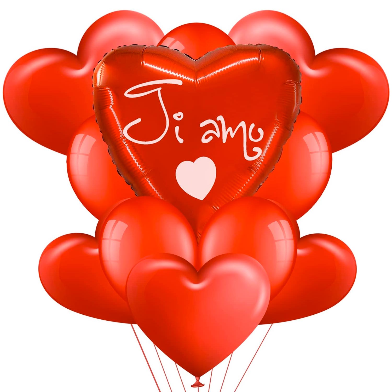 Kit bouquet di palloncini con cuore XXL Ti Amo Decorazione Romantica foto 2