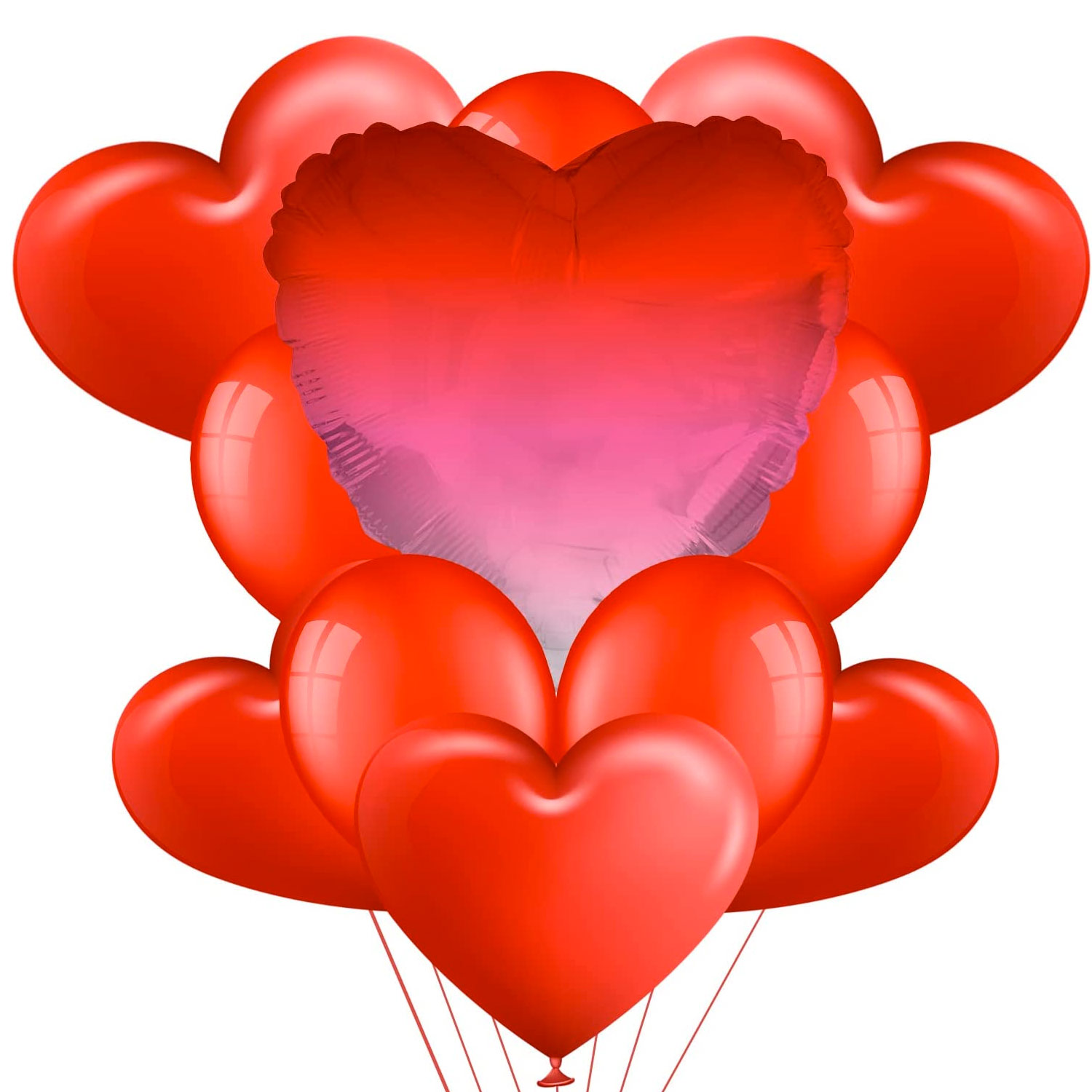 Kit bouquet di palloncini con cuore XXL Cuore Gradiente Decorazione Romantica foto 2