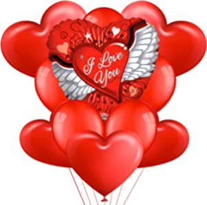 Palloncino a cuore con ali e testo I Love You 18 foto 2