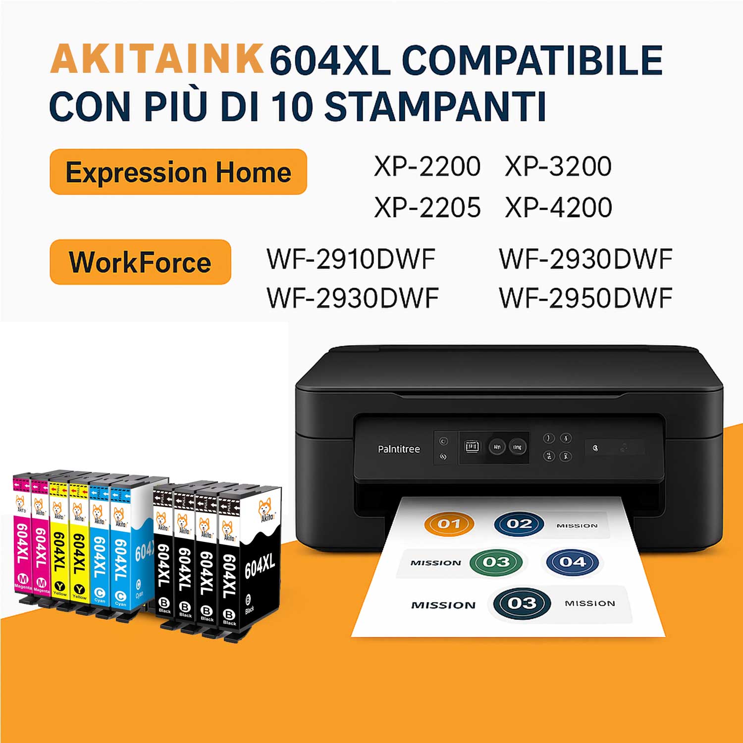 Akitaink 604XL Cartucce Compatibili per Epson XP-2200, WF-2930, XP-4200, XP-3200 foto 3